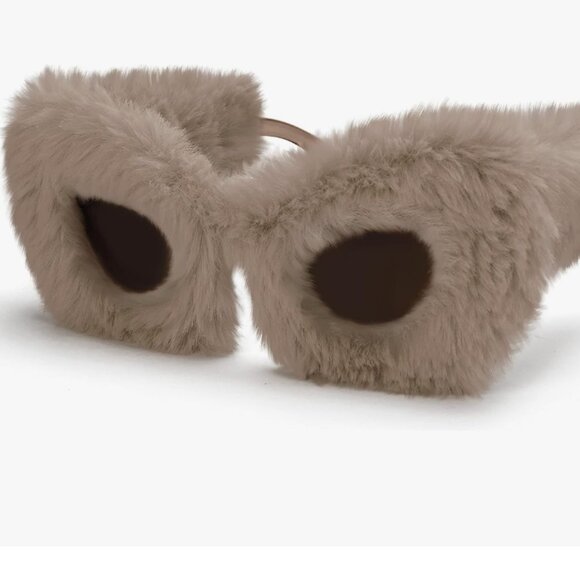 Women Plush Fuzzy Cat Eye Sunglasses main image 4